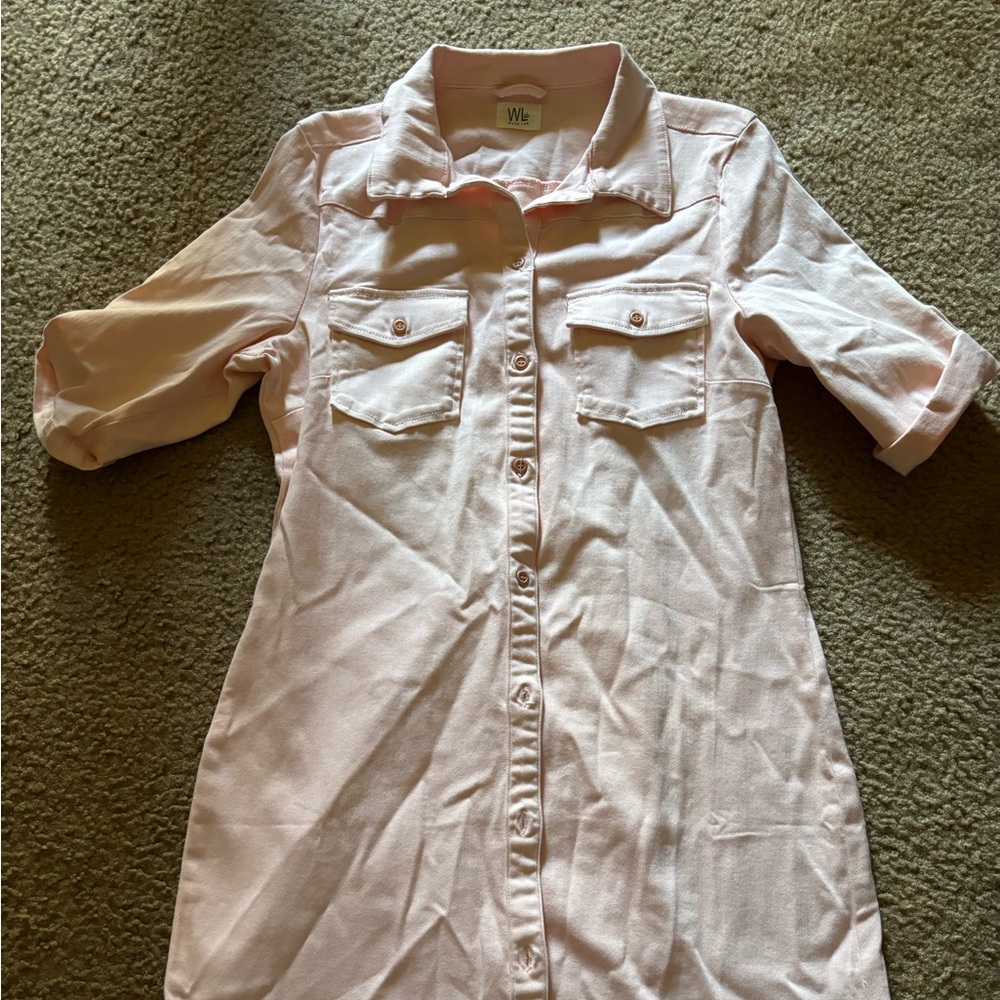Wash Lab Denim Pink Denim Dress Size Large